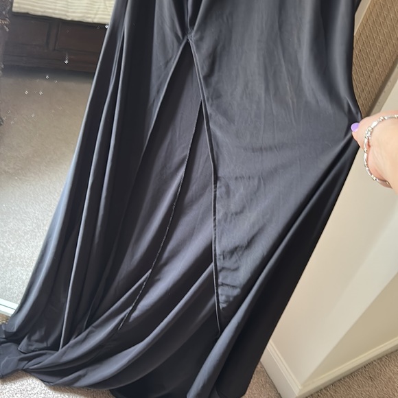 NWT ASOS club London Black Cross Over Baok Fishtail Maxi Dress - Picture 12 of 12